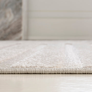 Anders High-Low MidCentury Modern Arch Stripe Two-Tone Indoor/Outdoor Area Rug
